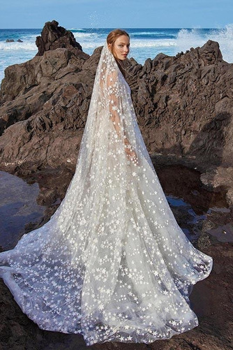 Brautkleid Tüll Elegant A-Linie Natürliche Taille Spitze Outdoor - Seite 5