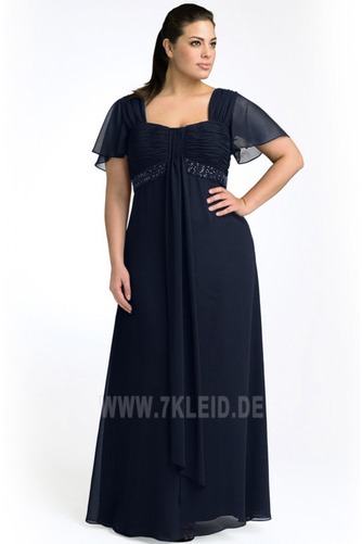 Kurze Ärmel Empire Taille Konservativ Falte Mieder Lange Abendkleid - Seite 1