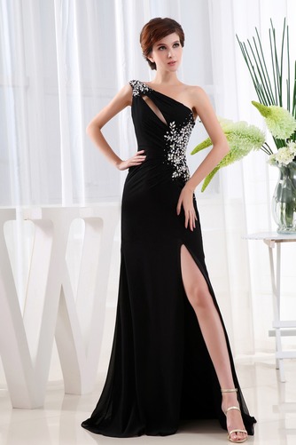 Asymmetrischer Ausschnitt Bodenlang Reißverschluss Chiffon Ballkleid - Seite 3