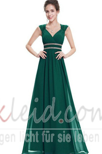 Abendkleid A-Linie Reißverschluss Ärmellos Chiffon Natürliche Taille - Seite 5