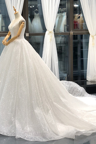 Brautkleid Winter Natürliche Taille Tiefer V-Ausschnitt Ärmellos - Seite 5