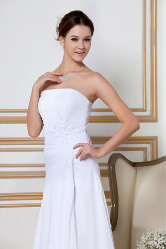 Natürliche Taille Ärmellos A-Linie Elegant Sweep Zug Brautkleid - Seite 4