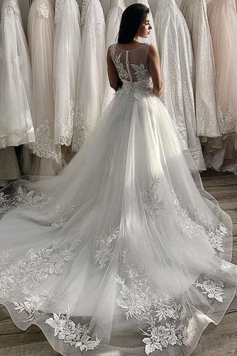 Brautkleid Sommer Bateau Bördeln Natürliche Taille Formell Mittelgröße - Seite 2