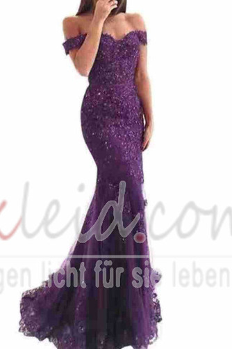 Abendkleid Reißverschluss Lange Applike Frühling Spitze Formell - Seite 5