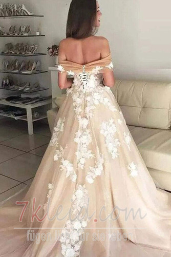 Brautkleid Strand Schulterfrei Elegant Durchsichtige Ärmel Rücken Schnürung - Seite 2