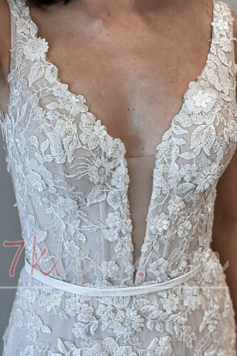 Brautkleid Rückenfrei Meerjungfrau Elegant Ärmellos Sommer Spitze - Seite 3