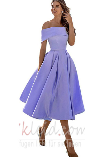 Abendkleid Satin Wadenlang Natürliche Taille Rücken Schnürung - Seite 11