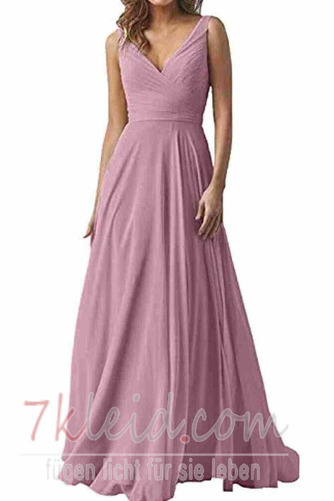 Abendkleid Chiffon Rücken Schnürung V-Ausschnitt Natürliche Taille - Seite 18