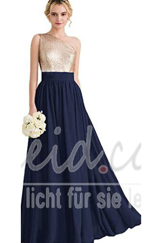 Brautjungfernkleid A-Linie Drapierung Natürliche Taille Bodenlang Mitte Rücken - Seite 10