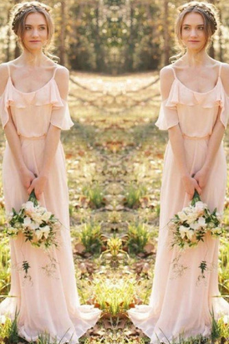 Reißverschluss Ärmellos Sommer Natürliche Taille A-Linie Brautjungfernkleid - Seite 2