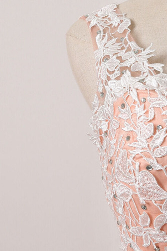 Brautkleid Formell A-Linie Halle Spitze Ärmellos Bodenlang - Seite 5