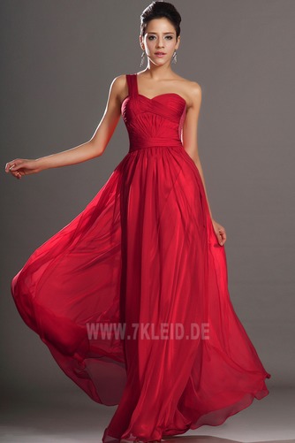 Dünn Chiffon Mitte Rücken Drapierung Sweep Zug Luxus Abendkleid - Seite 1