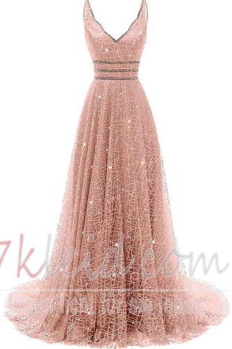 Abendkleid Sommer V-Ausschnitt Natürliche Taille Spitze Spitze - Seite 3