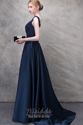 Luxus Natürliche Taille Ärmellos Spitze Winter A-Linie Abendkleid - Seite 4