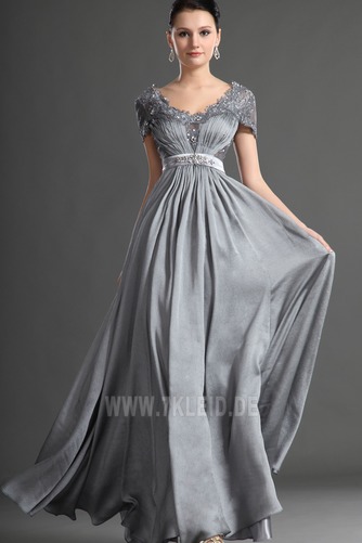 Reißverschluss Kurze Ärmel Birneförmig Chiffon Elegant Abendkleid - Seite 1