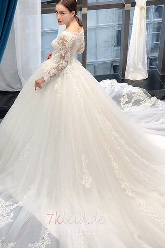 Ärmellos Spitzen-Overlay Halle Rücken Schnürung Formell Brautkleid - Seite 10