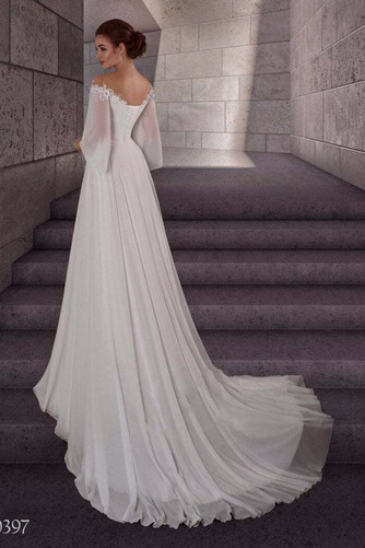 Brautkleid Frühling Jahr 2021 Empire Taille Bördeln Chiffon Schlicht - Seite 2