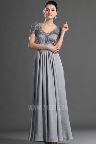 Reißverschluss Kurze Ärmel Birneförmig Chiffon Elegant Abendkleid - Seite 4