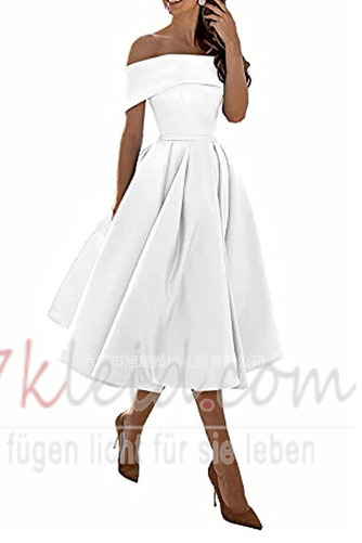 Abendkleid Satin Wadenlang Natürliche Taille Rücken Schnürung - Seite 14