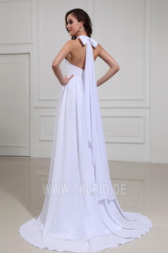 Empire Taille Weiß Bodenlang Schick Empire Outdoor Brautkleid - Seite 4