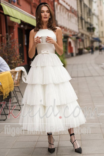 Brautkleid Tüll Strand Durchsichtige Rücken Mittelgröße A-Linie - Seite 1