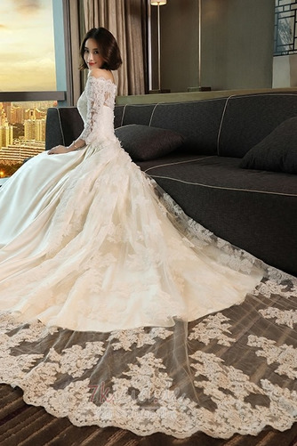 Spitze Birneförmig Natürliche Taille Reißverschluss Brautkleid - Seite 2