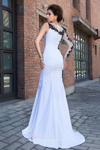 Natürliche Taille Applike Bateau Elegant Lange Ärmel Ballkleid - Seite 2