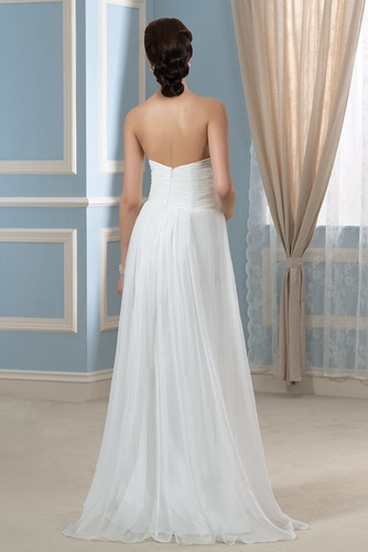 Herz-Ausschnitt Bodenlang Chiffon Rückenfrei Sommer Brautkleid - Seite 3
