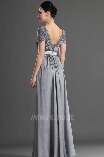 Reißverschluss Kurze Ärmel Birneförmig Chiffon Elegant Abendkleid - Seite 6