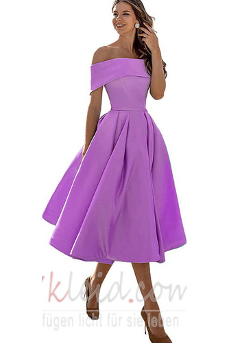 Abendkleid Satin Wadenlang Natürliche Taille Rücken Schnürung - Seite 10