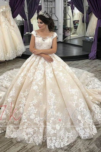 Brautkleid Formell Spitzen-Overlay Schaufel Tüll Natürliche Taille - Seite 1