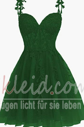 Cocktailkleid Kurz edel Birneförmig Natürliche Taille Ärmellos Spitze - Seite 9