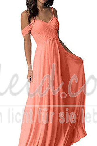 Abendkleid Chiffon A-Linie Schlicht Schulterfrei Tiefer V-Ausschnitt - Seite 18