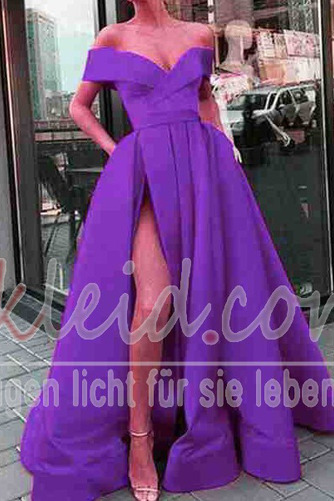 Abendkleid A-Linie Klassiker Oberschenkel-Hoch Geschlitzt Ärmellos - Seite 11