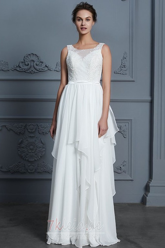 Bodenlang Elegant Stickerei Rückenfrei Natürliche Taille Brautkleid - Seite 1