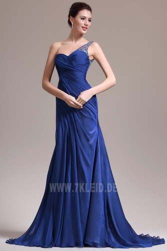 edel Midnight Blue schlank Sommer Bördeln Meerjungfrau Abendkleid - Seite 2