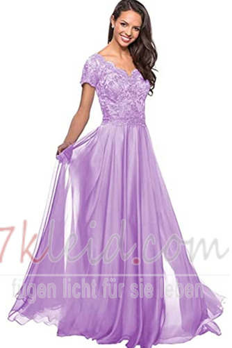 Abendkleid Chiffon Kurze Ärmel Schick Umgedrehtes Dreieck V-Ausschnitt - Seite 7