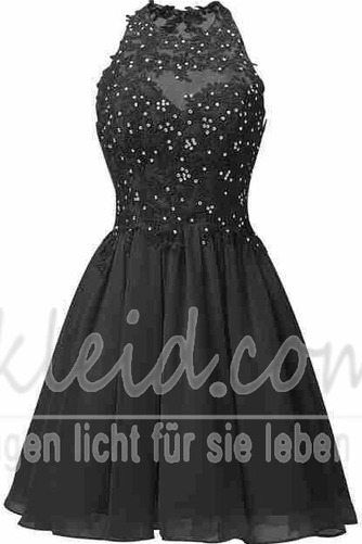 Cocktailkleid Knielang Natürliche Taille Juwel Glamouröse Applike - Seite 7