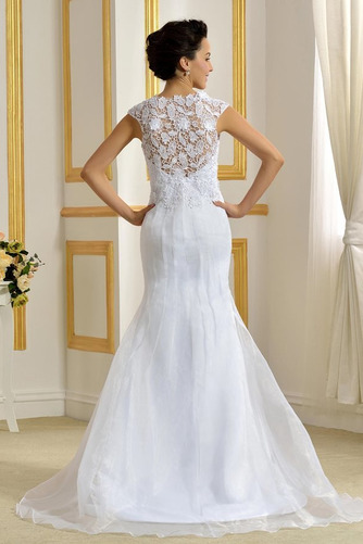 Elegant Drapierung Meerjungfrau Tiefe Taille Strand Brautkleid - Seite 3