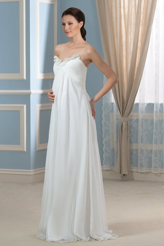 Herz-Ausschnitt Bodenlang Chiffon Rückenfrei Sommer Brautkleid - Seite 2