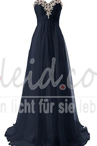 Abendkleid A-Linie Chiffon Mittelgröße Bördeln Bodenlang Rücken Schnürung - Seite 11