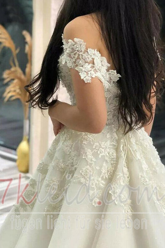 Brautkleid Tüll Lange Rückenfrei Tiefer V-Ausschnitt Natürliche Taille - Seite 4