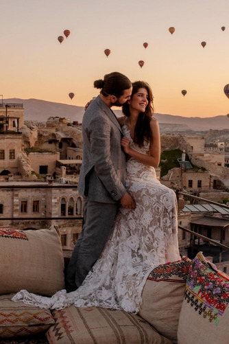 Brautkleid Strand Umgedrehtes Dreieck Romantisch A-Linie Ärmellos - Seite 8