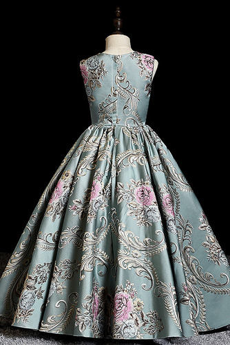 Blumenmädchenkleid Formell Drapierung Herbst Mittelgröße Swing Ärmellos - Seite 2