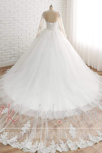 Brautkleid Lange Ärmel Herbst Jahr 2023 Applike Lange Spitze - Seite 2