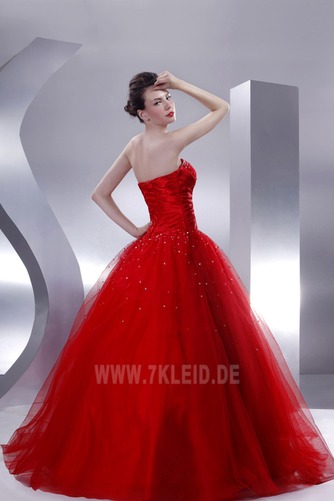 Ärmellos Halle Sternenhimmel Rot Rücken Schnürung Winter Ballkleid - Seite 4
