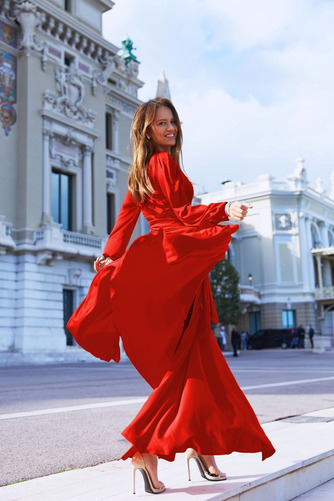 Abendkleid Chiffon Birneförmig Bodenlang A-Linie Reißverschluss - Seite 3