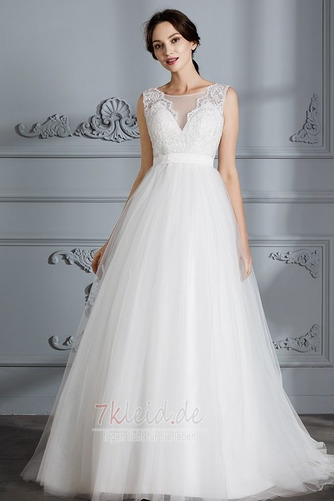 Natürliche Taille Elegant Frühling Sweep Zug Spitze Brautkleid - Seite 5