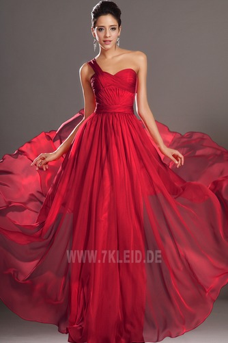 Dünn Chiffon Mitte Rücken Drapierung Sweep Zug Luxus Abendkleid - Seite 2