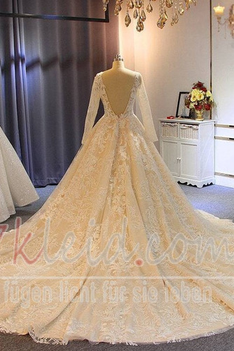 Brautkleid Spitze Lange Durchsichtige Ärmel Lange Ärmel Frühling - Seite 4